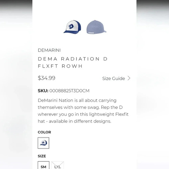 New Demarini Flex Fit Adult Hat S/M - Picture 5 of 5